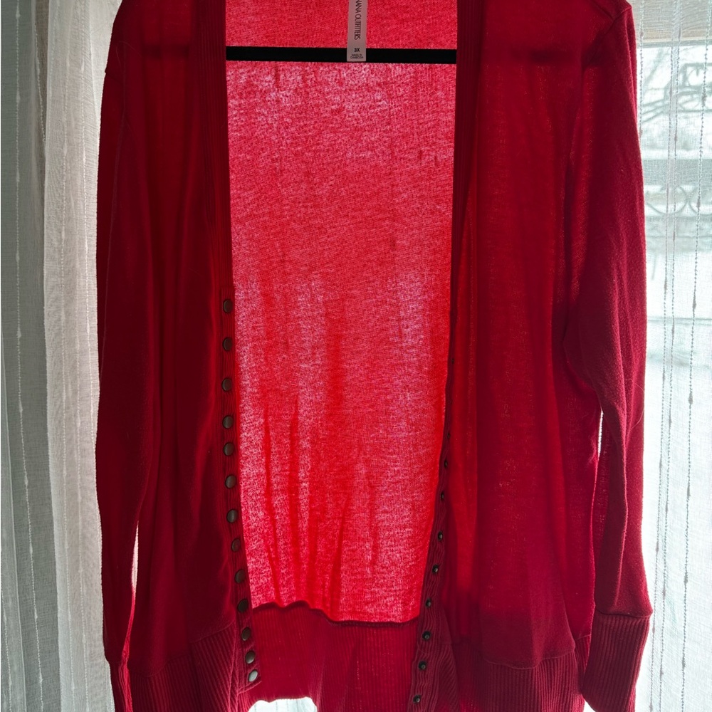 Zenana Outfitters Vibrant Red Cardigan Size 3x